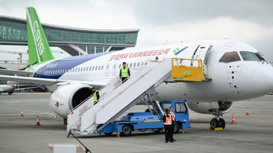 China shows off homegrown C919 jet in Hong Kong