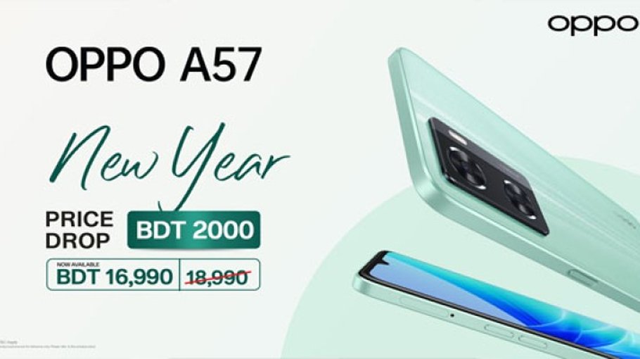 OPPO offers A57 at Tk 16,990 