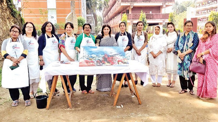 Artists commemorate March 25 genocide through  Dhaka Art Camp
