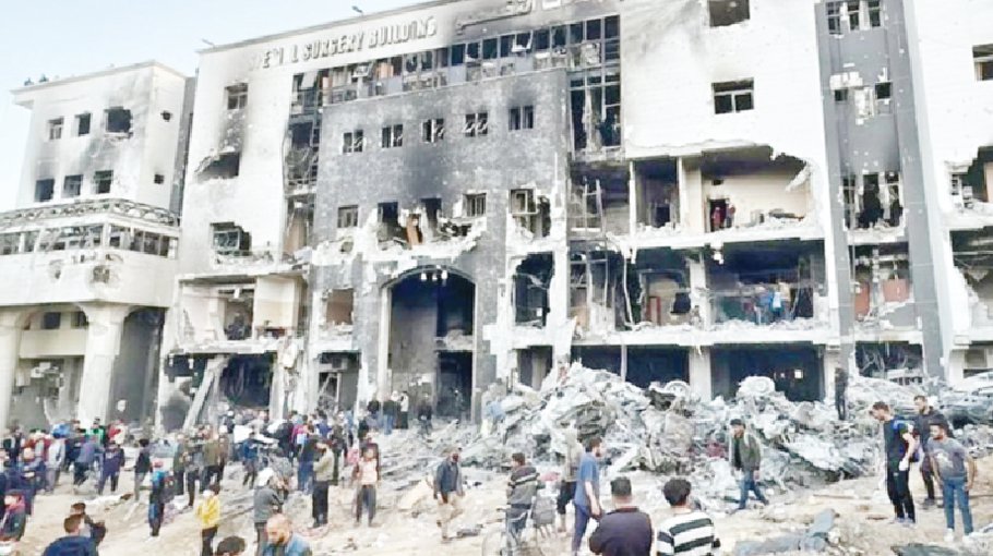 Gaza hospital in ruins after two-week Israeli raid