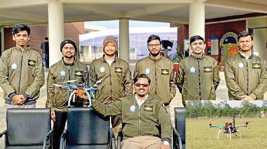 Young innovators unveil Bangla voice command drone