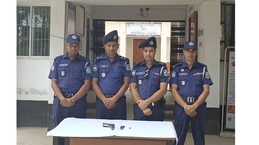 Pistol recovered   in Jamalpur