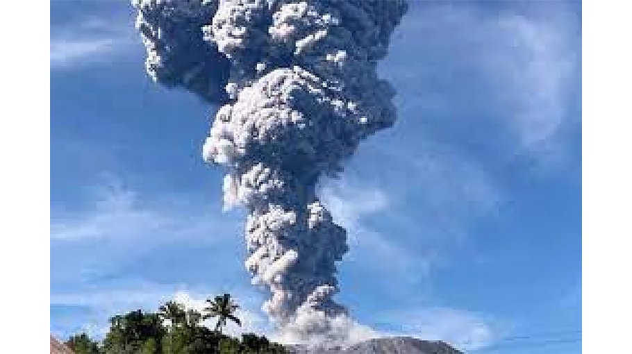Indonesia’s Mount Ibu erupts again, spews hot ash and sand