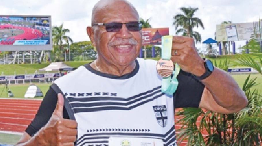 Fiji PM wins int’l   athletics medal, at 75