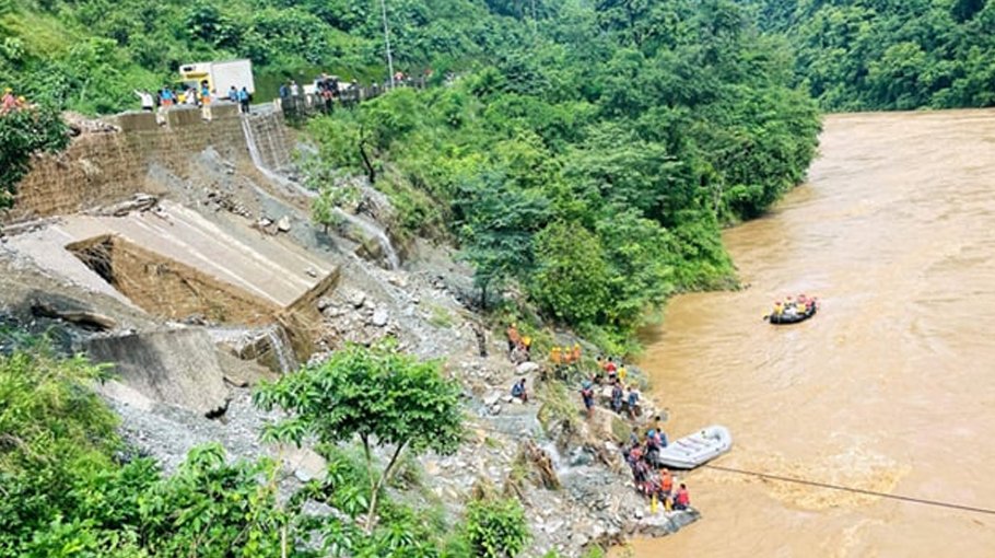 Nepal searches for 63 missing after highway landslide