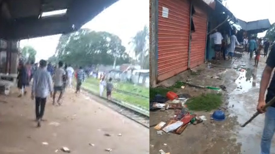 Habiganj rly station  attacked, looted, 100 injured