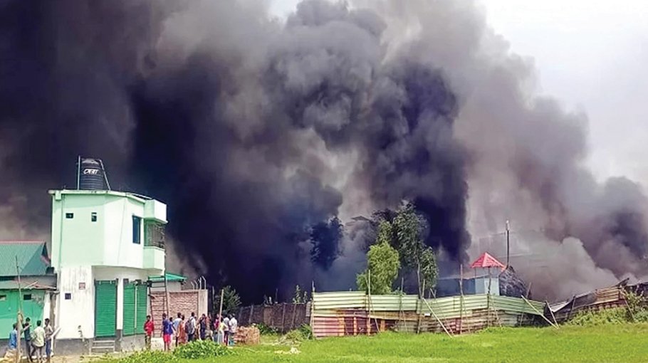 Beximco RMG  factory set on fire  in Gazipur