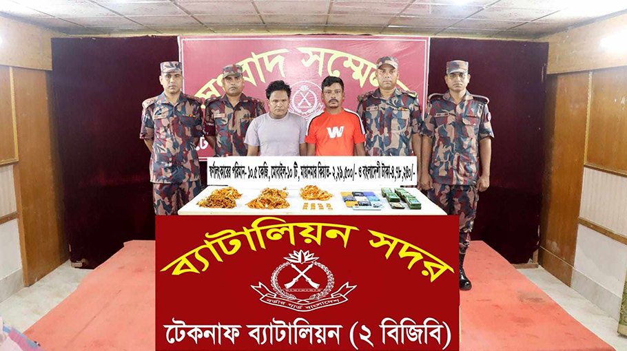 Two Myanmar citizens held with gold