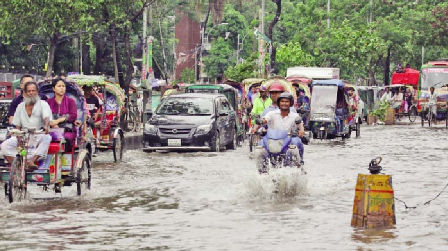 Rain triggers waterlogging in city 