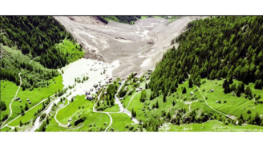 Flood risk in Switzerland after landslide engulfs village