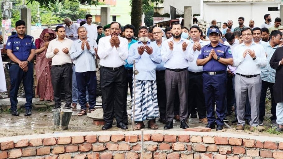 Construction work of ‘July Shaheed Smriti stambha’ begins in C’nawabganj