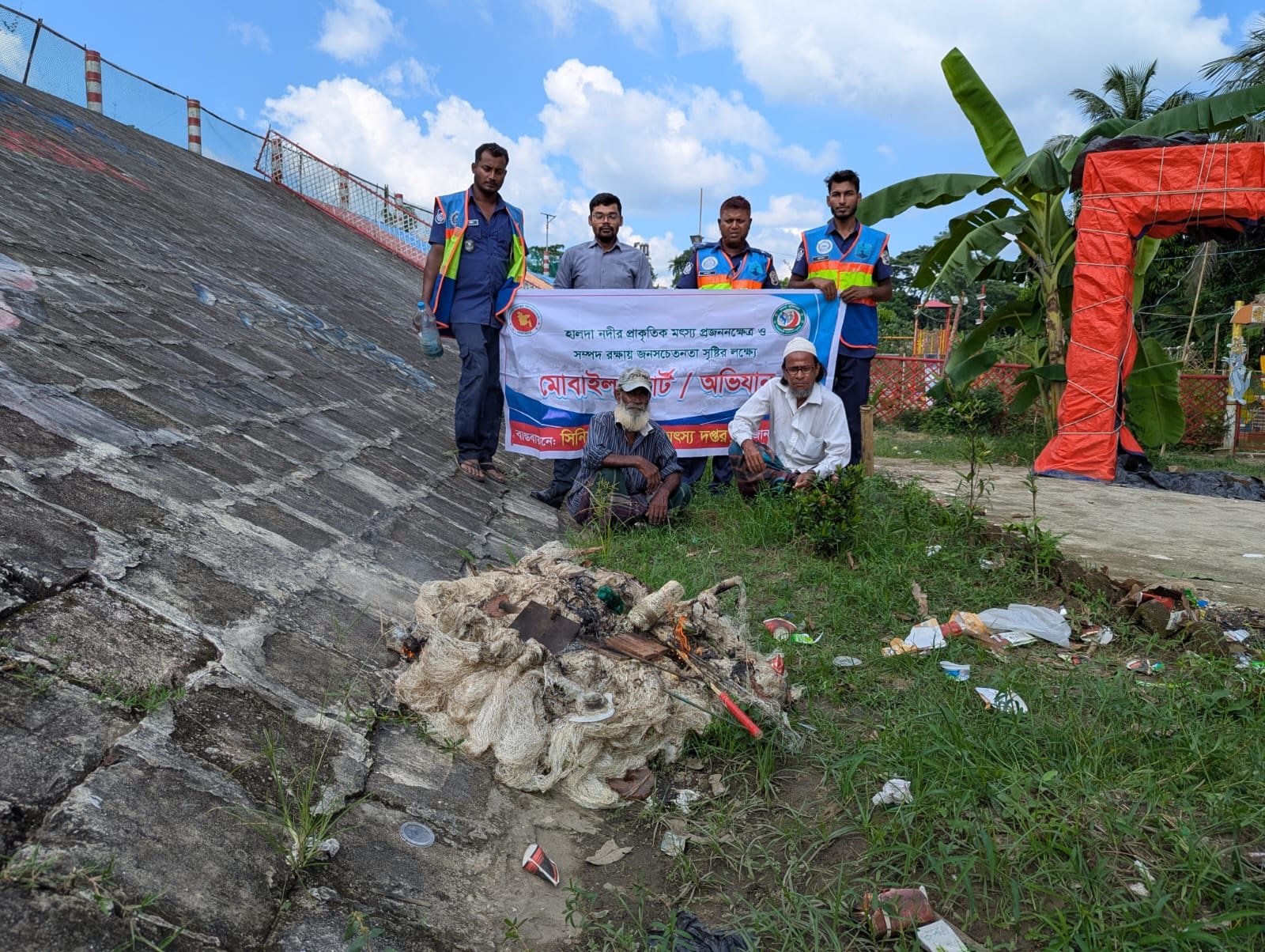 Illegal fishing nets, hooks seized in drive on Halda River