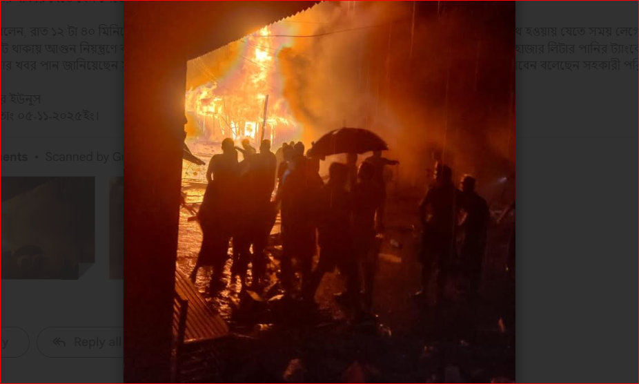 Downpour douses  Mahalchhari market fire