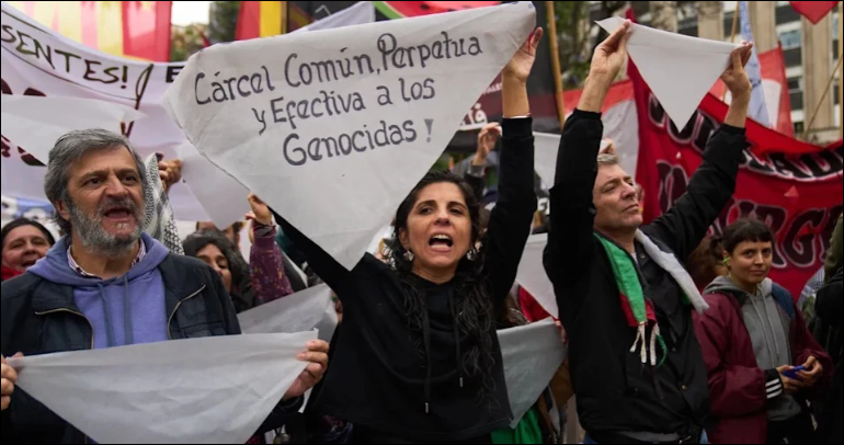 Dictatorship-era army officers and supporters rally in Argentina in latest sign of political shift