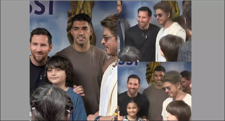 Messi meets Shah Rukh Khan during GOAT India Tour