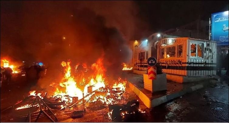 Mosque, police station set on fire as Iran protests turn deadly