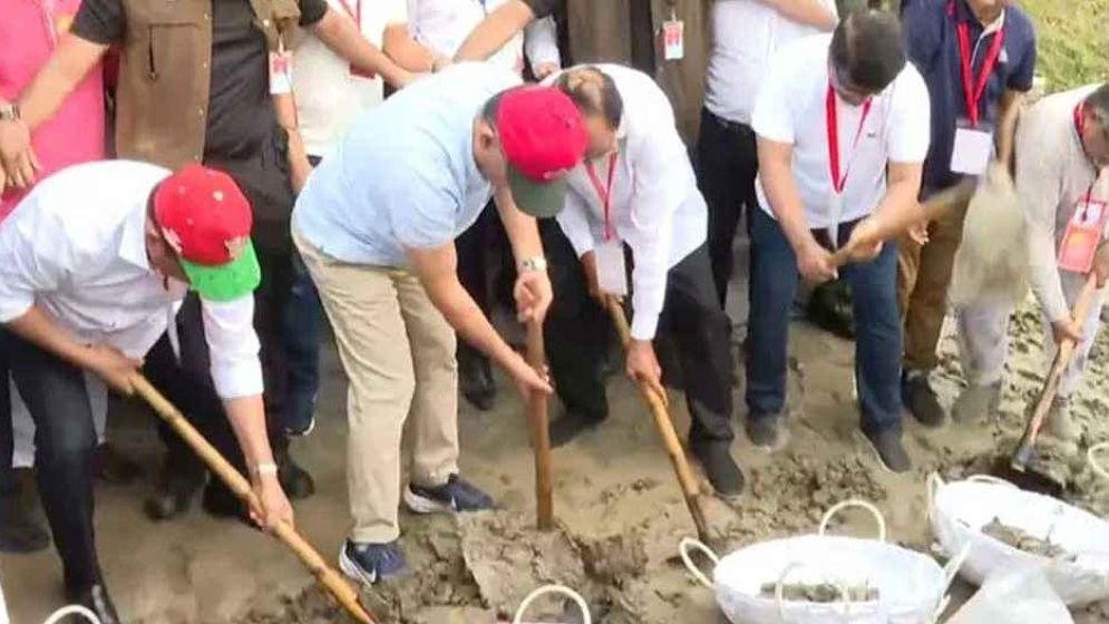 PM inaugurates re-excavation of Dharar Khal in Trishal