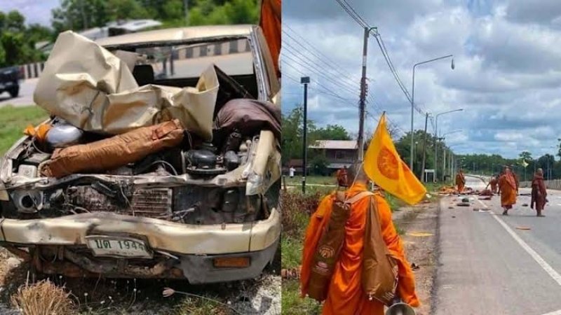 9 Thai monks killed after boy drives truck into procession