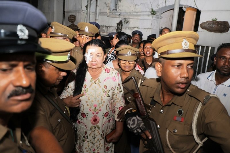 Sri Lanka's former first lady is arrested on corruption allegations